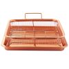 Crisper Tray Set Non Stick Cookie Sheet Tray Air Fry Pan Grill Basket Oven Dishwasher Safe Oil Free