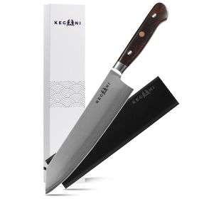 Kegani Kiritsuke Knife - 8-Inch Professional Japanese Chef Knife, Japanese VG-10 Ultra-Sharp Kitchen Knives, 9 Layer Clad Steel - Ergonomic Handl