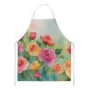 Roses in Watercolor Apron Cooking Kitchen Server Baking Crafts Gardening for Adult Women Men, Unisex, Large, Multicolor