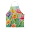 Lilies in Watercolor Apron Cooking Kitchen Server Baking Crafts Gardening for Adult Women Men, Unisex, Large, Multicolor
