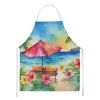 Hawaii Hawaiian Hibiscus in Watercolor Apron Cooking Kitchen Server Baking Crafts Gardening for Adult Women Men, Unisex, Large, Multicolor