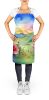 North Dakota Wild Prairie Roses in Watercolor Apron Cooking Kitchen Server Baking Crafts Gardening for Adult Women Men, Unisex, Large, Multicolor