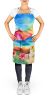 Hawaii Hawaiian Hibiscus in Watercolor Apron Cooking Kitchen Server Baking Crafts Gardening for Adult Women Men, Unisex, Large, Multicolor
