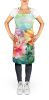 Indiana Peonies in Watercolor Apron Cooking Kitchen Server Baking Crafts Gardening for Adult Women Men, Unisex, Large, Multicolor