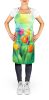 Tulips in Watercolor Apron Cooking Kitchen Server Baking Crafts Gardening for Adult Women Men, Unisex, Large, Multicolor