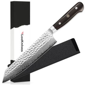 8.5 Inch Kiritsuke Knife, Professional VG10 Damascus Steel Chef Knife With Hammered Blade, Ultra Sharp Kitchen Slicing Knife With Ebony Wood Hand (Option: Kirtsuke knife)