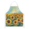 Kansas Sunflowers in Watercolor Apron Cooking Kitchen Server Baking Crafts Gardening for Adult Women Men, Unisex, Large, Multicolor