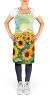 Kansas Sunflowers in Watercolor Apron Cooking Kitchen Server Baking Crafts Gardening for Adult Women Men, Unisex, Large, Multicolor